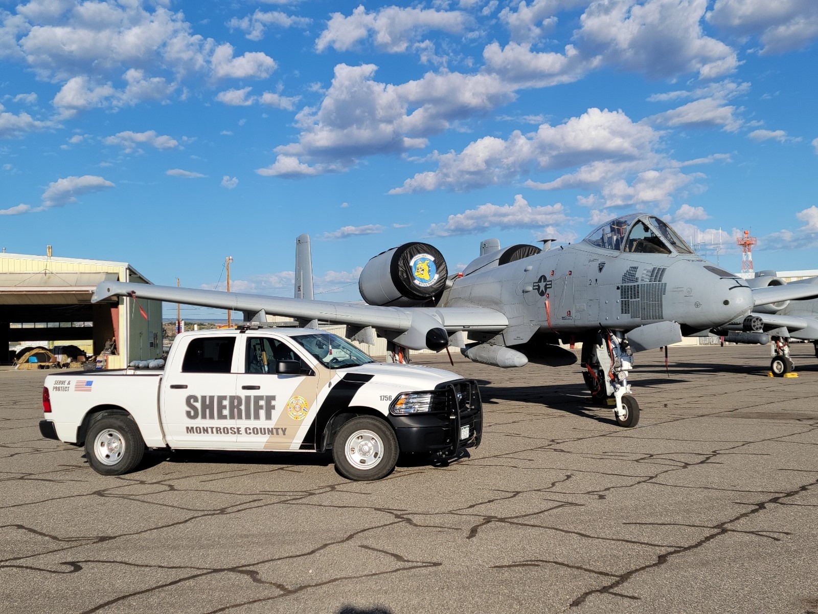 Deputy Vehicle with Jet at Event at Airport