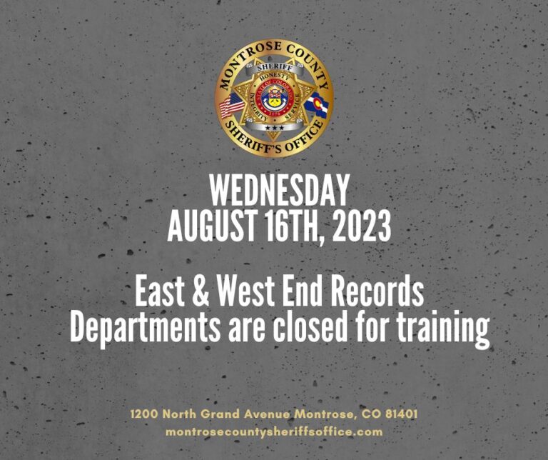 Records Departments Closed Wednesday 8/16/23