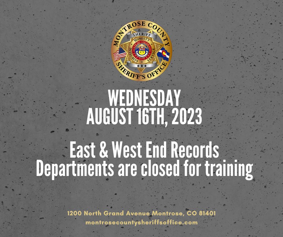 Records Closed Wednesday 8/16